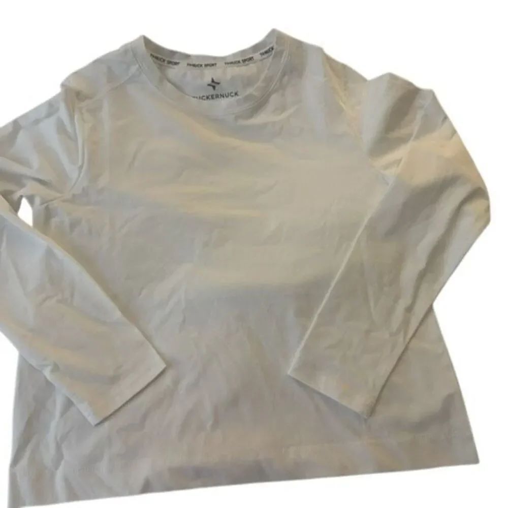 Tuckernuck TNUCK sport size small long sleeve crop white stretch top
